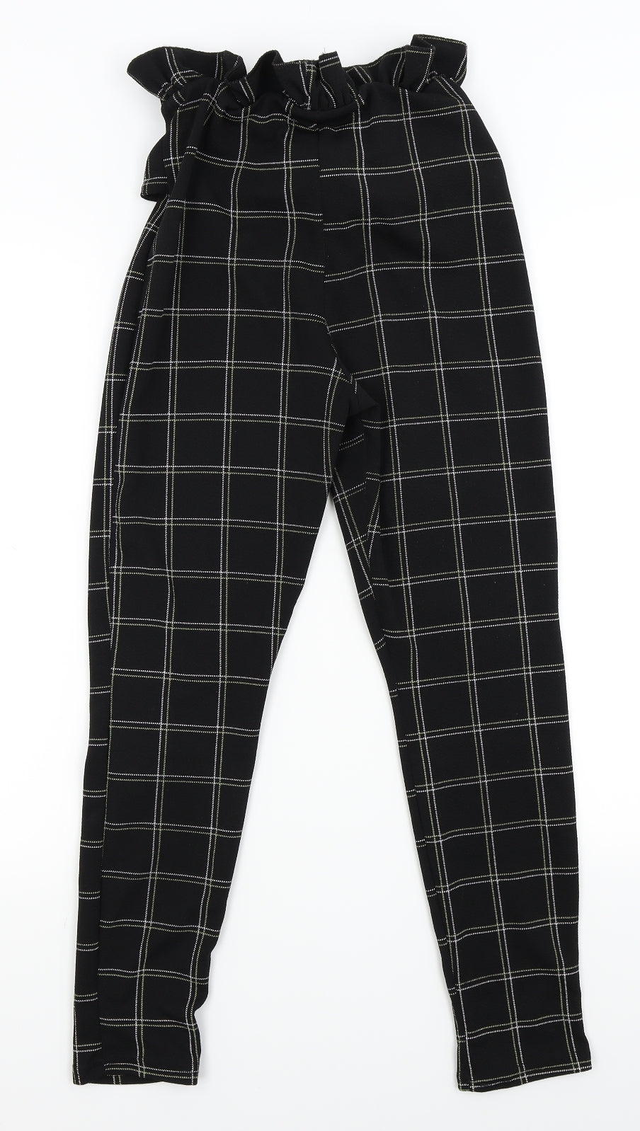 PRETTYLITTLETHING  Womens Black Check  Trousers  Size 8