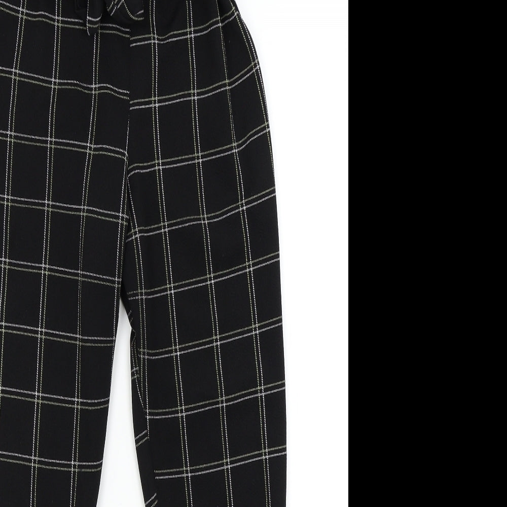PRETTYLITTLETHING  Womens Black Check  Trousers  Size 8