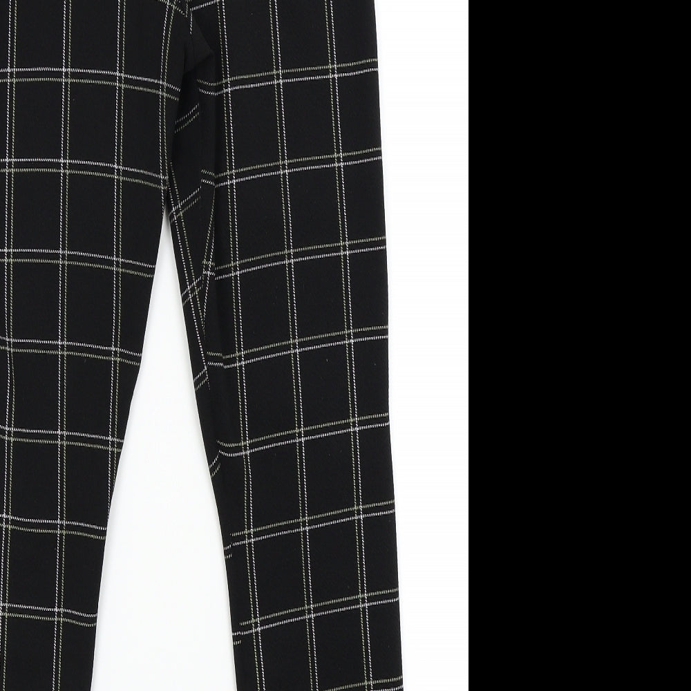 PRETTYLITTLETHING  Womens Black Check  Trousers  Size 8