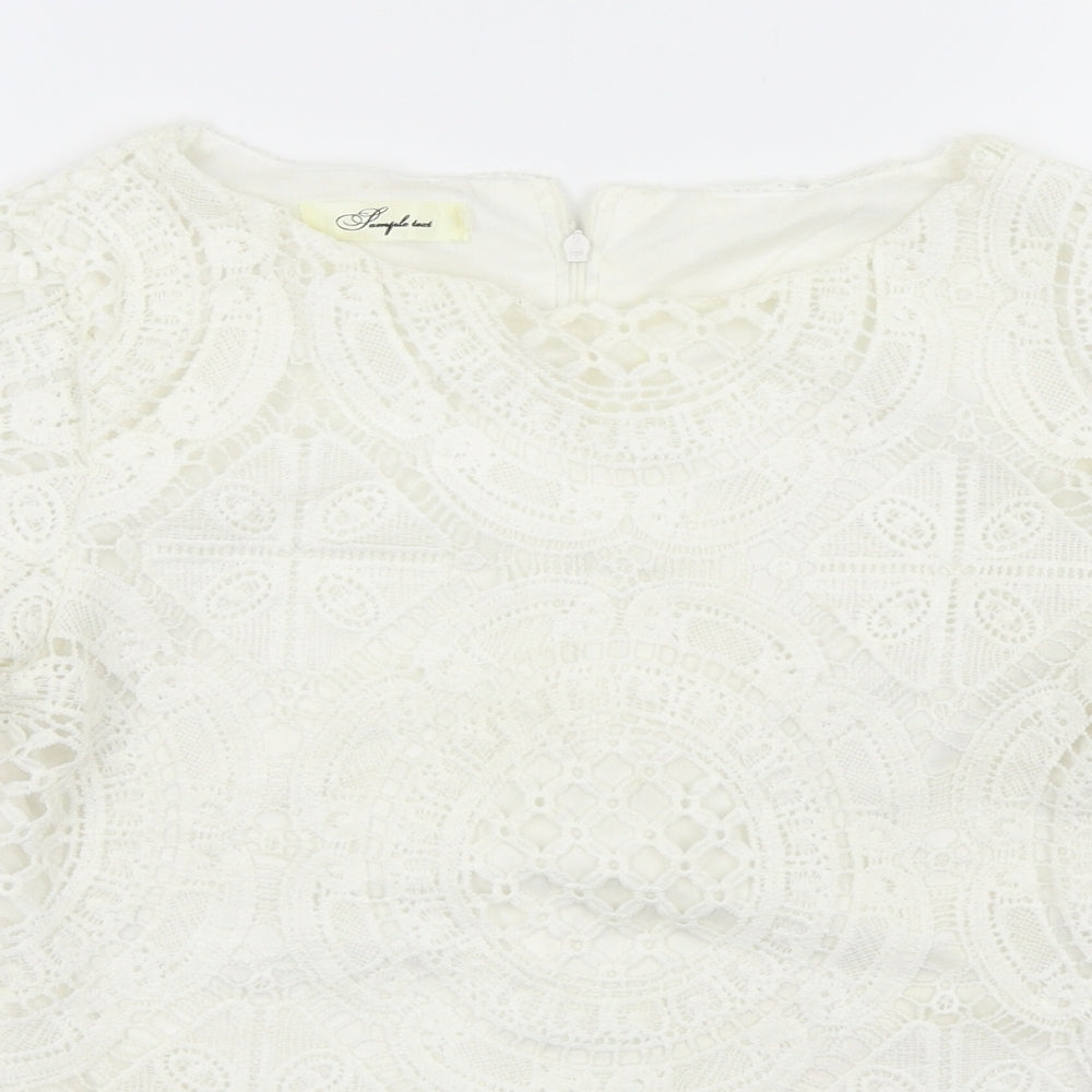 Pamplemouse Womens White   Basic Blouse Size M