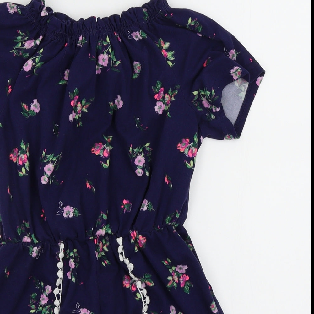 shosho Womens Blue Floral  Playsuit One-Piece Size 10
