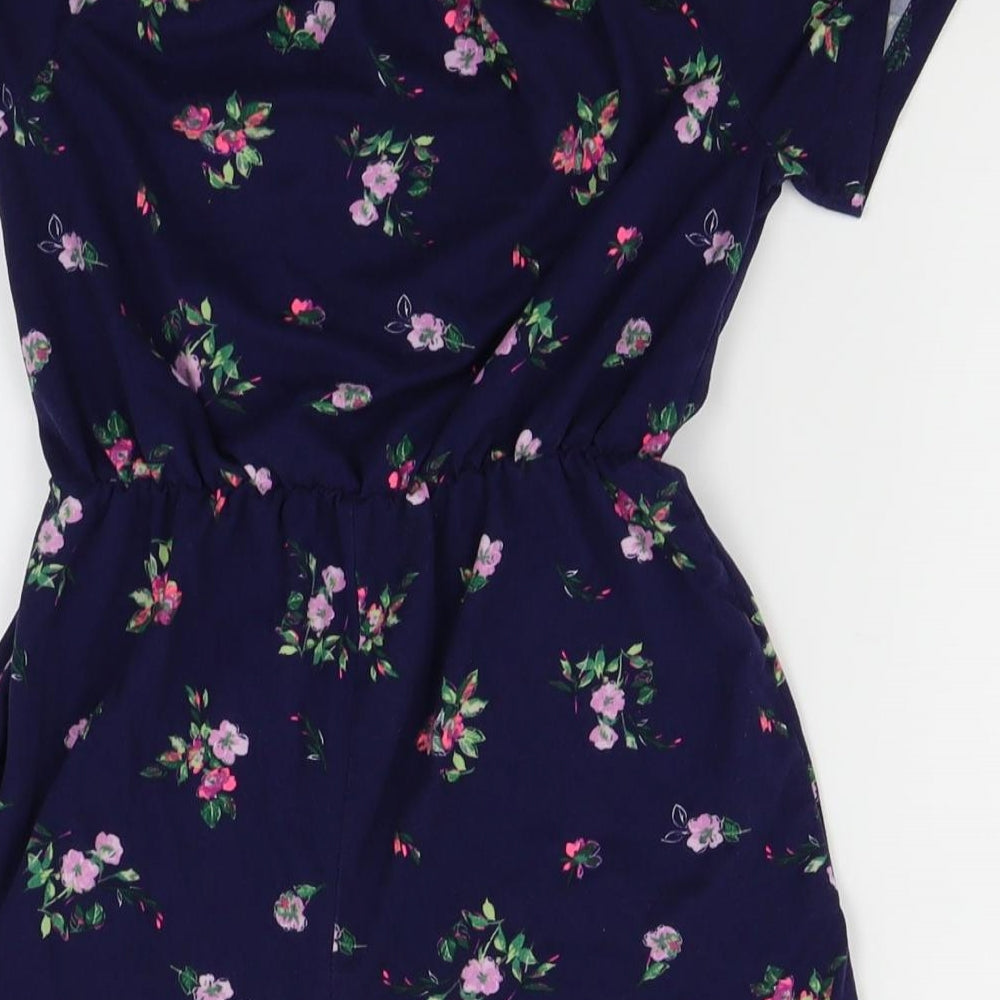 shosho Womens Blue Floral  Playsuit One-Piece Size 10