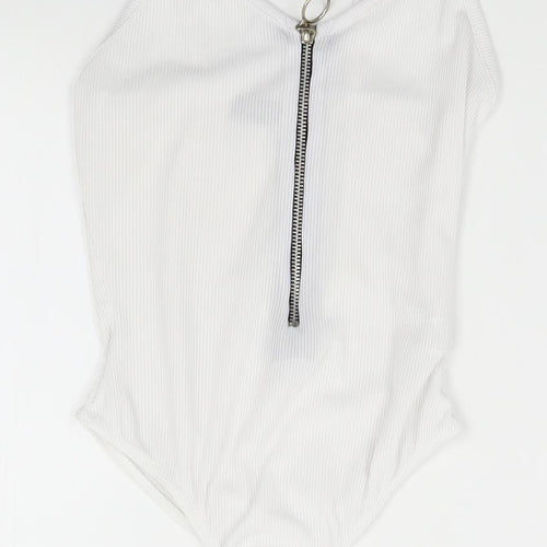 PRETTYLITTLETHING  Womens White   Wrap T-Shirt Size 6