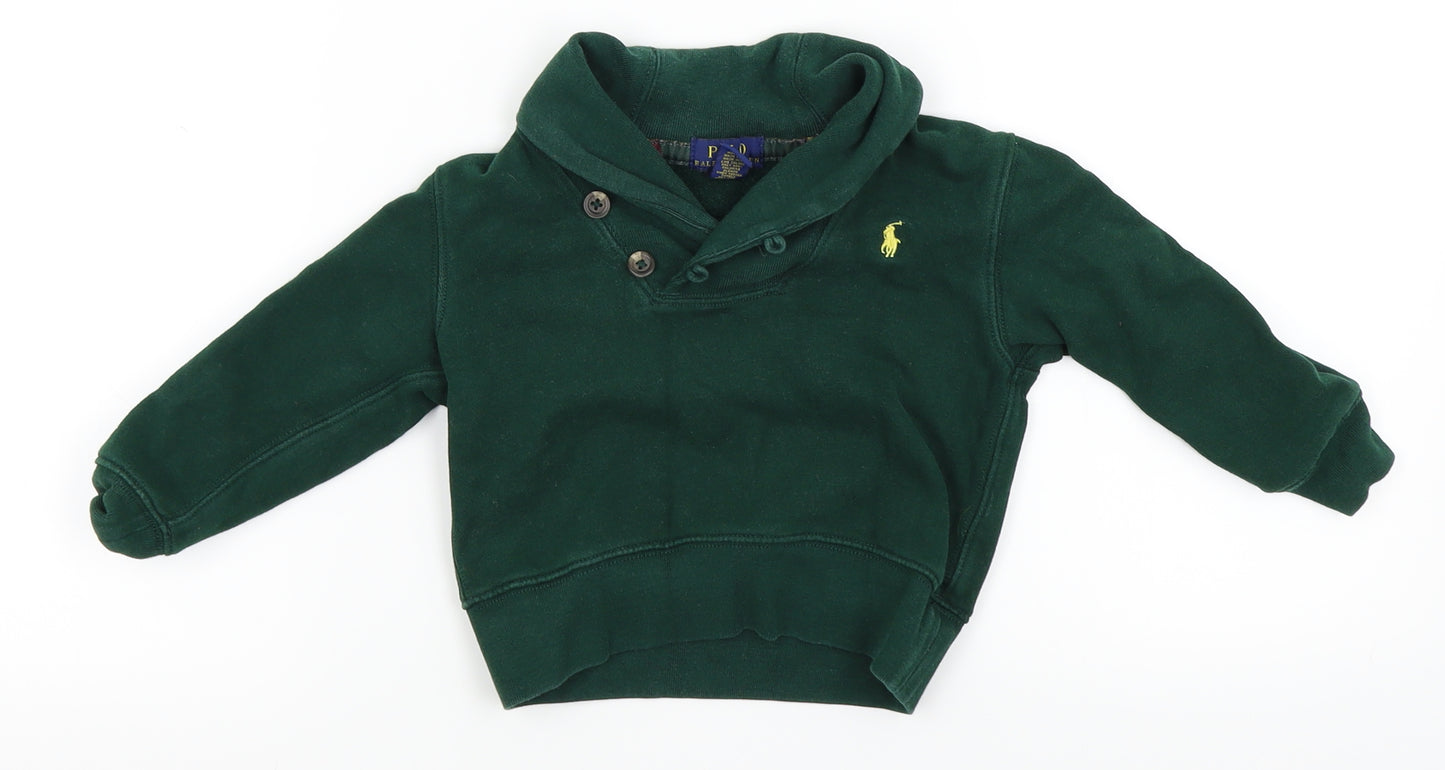 Polo Ralph Lauren Boys Green   Pullover Jumper Size 2 Years