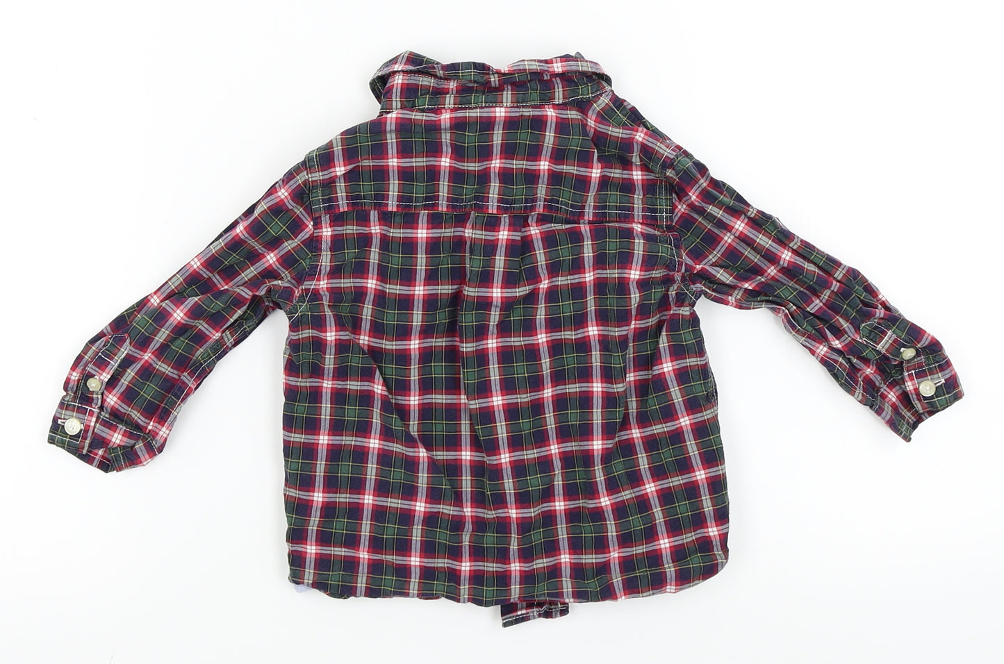 Gap Boys Green Check  Basic Dress Shirt Size 12-18 Months