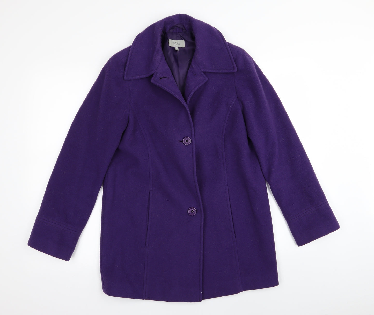 M&S Womens Orange   Overcoat Coat Size 8