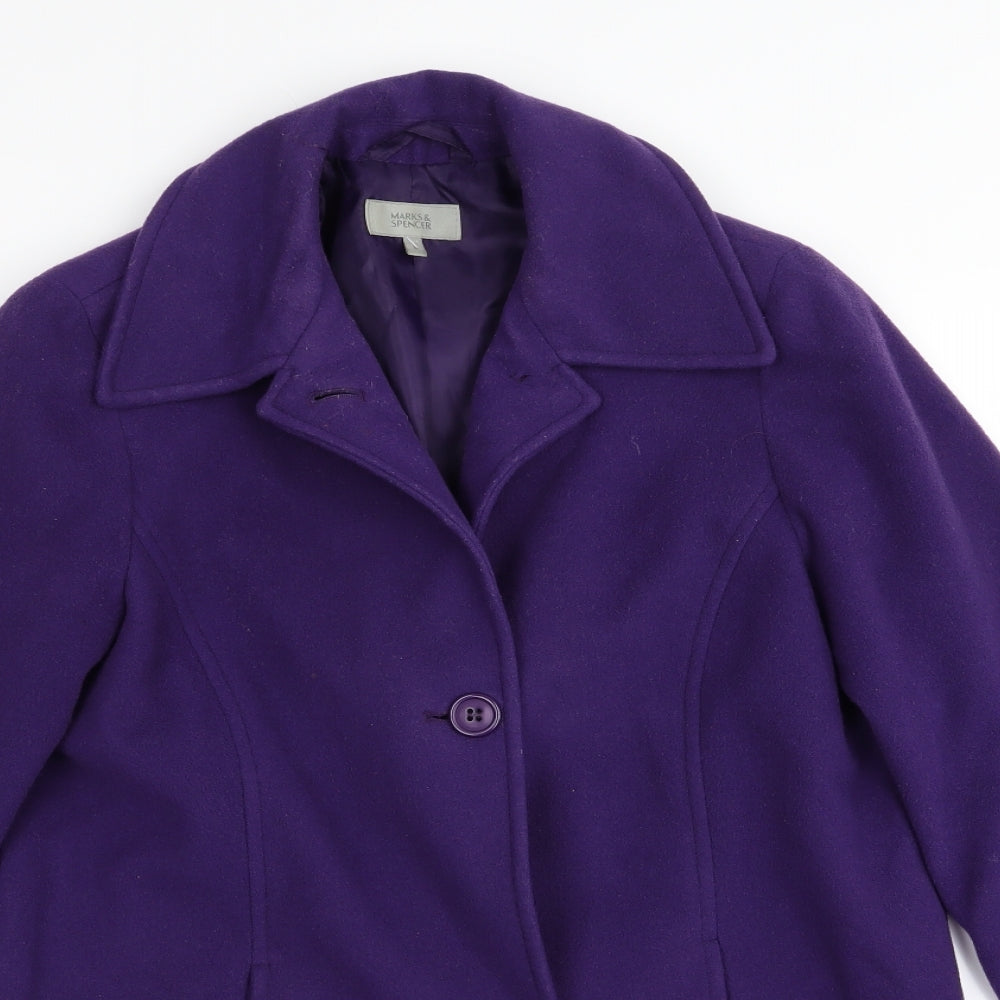 M&S Womens Orange   Overcoat Coat Size 8