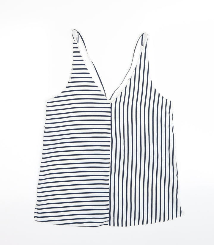 Topshop Womens White Striped Camisole Tank Size 8
