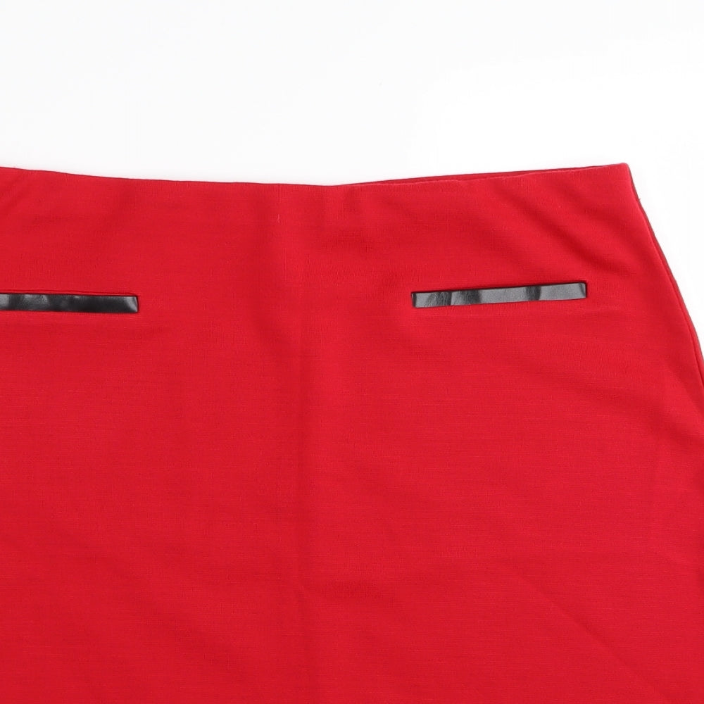 Roman Womens Red   Mini Skirt Size 14  - Stretch waistband