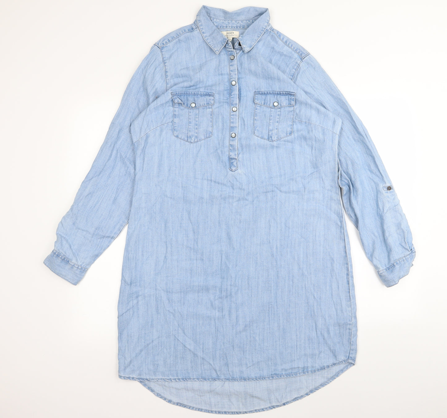 Papaya Womens Blue   T-Shirt Dress  Size 12