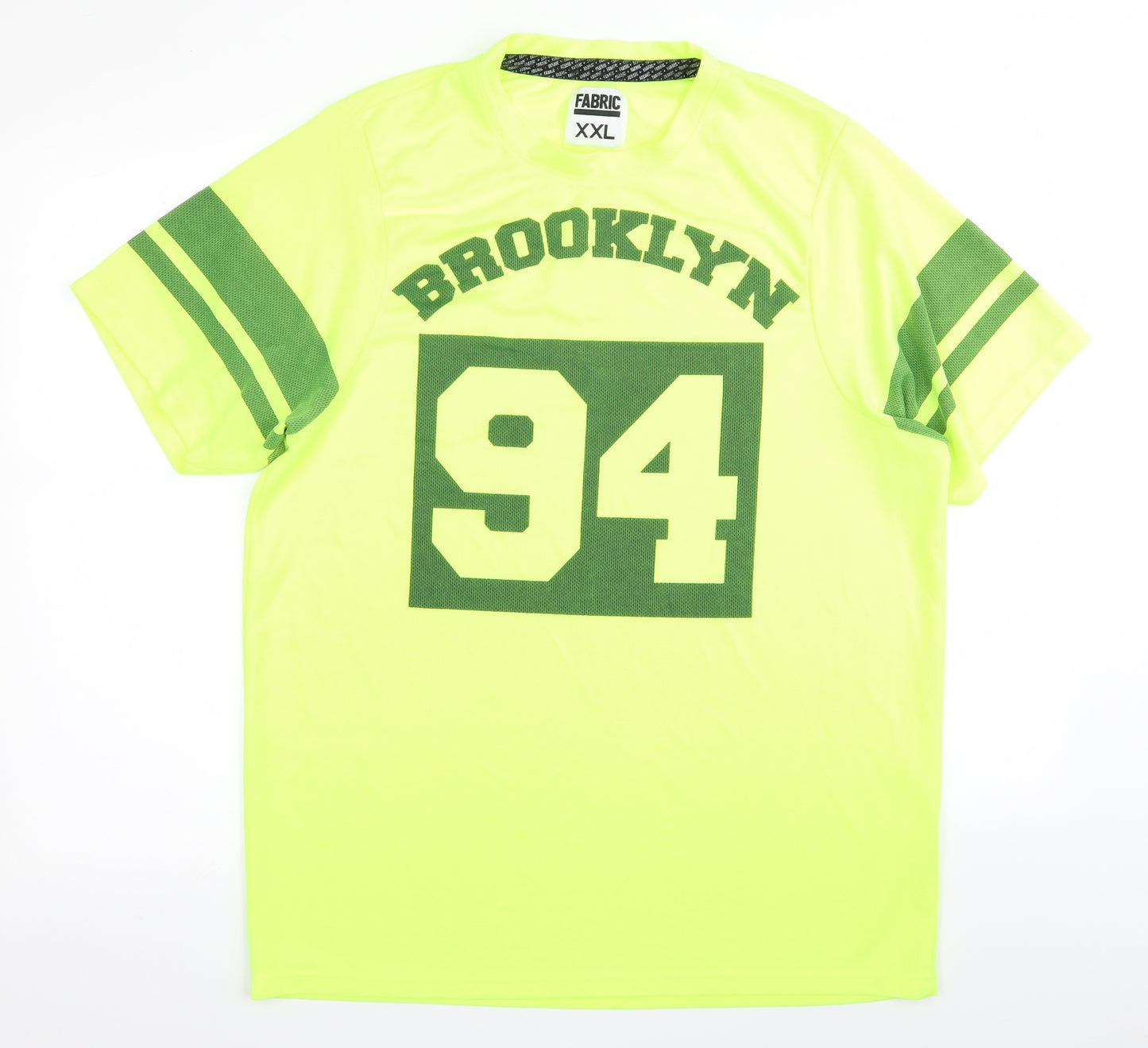 Fabric Mens Yellow    T-Shirt Size 2XL