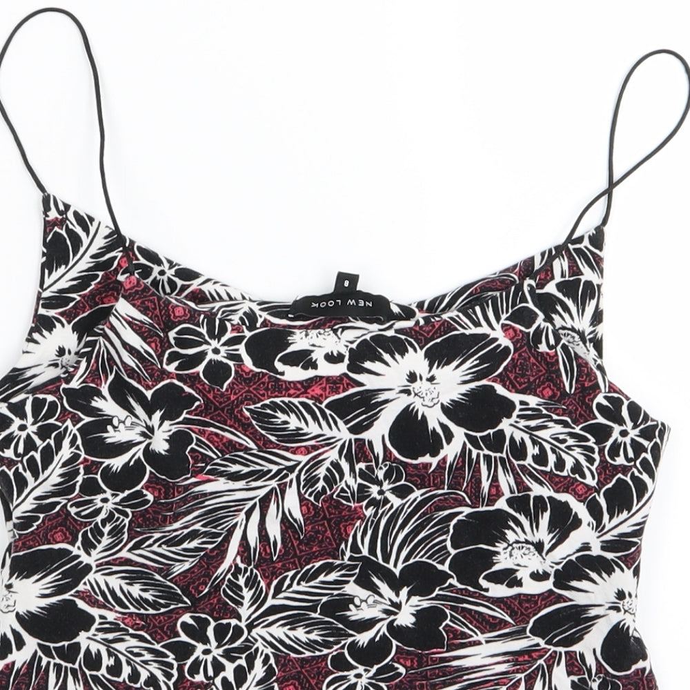 New Look Womens Multicoloured Floral  Camisole Tank Size 8  - crop