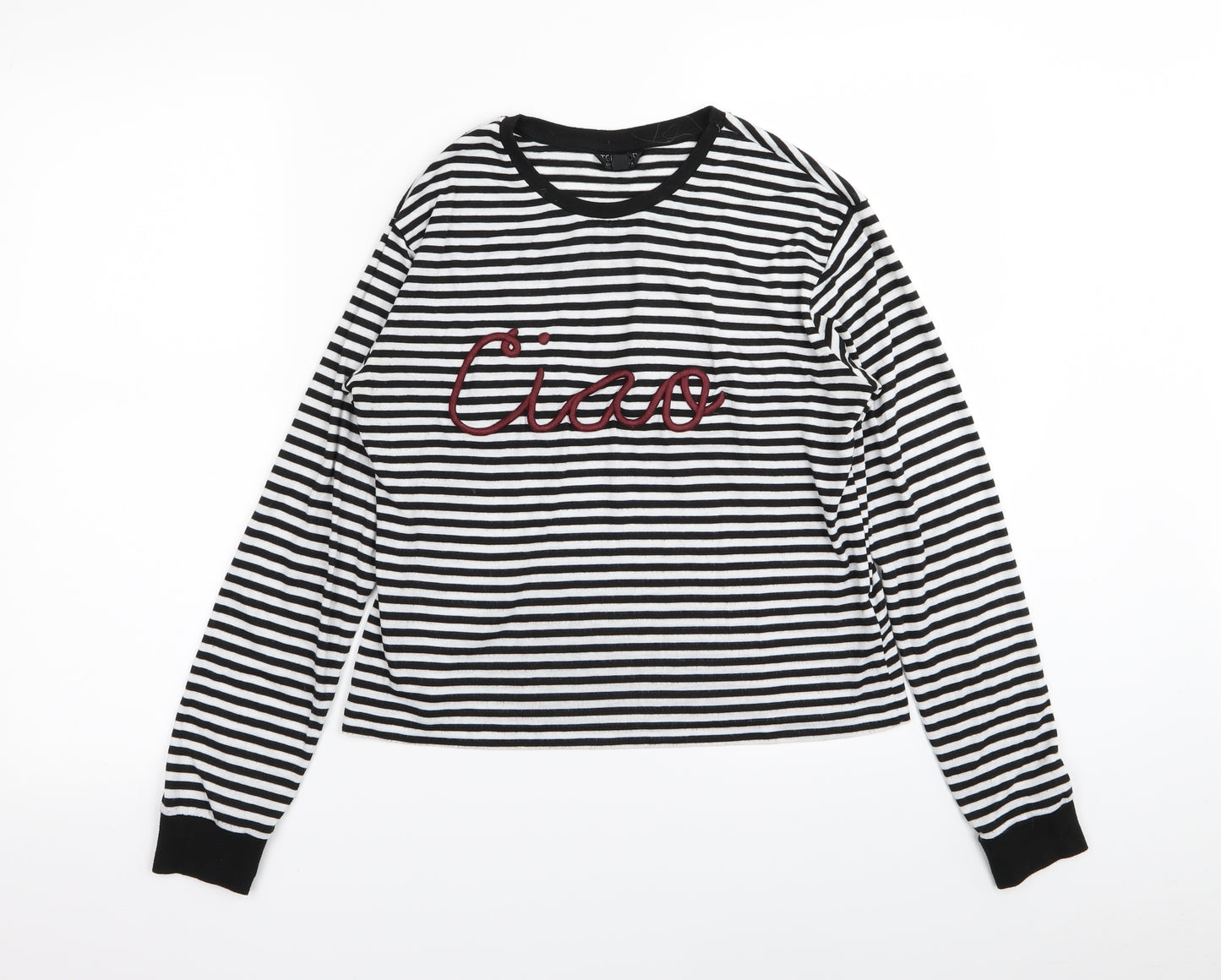 Topshop Womens Multicoloured Striped  Basic T-Shirt Size 8