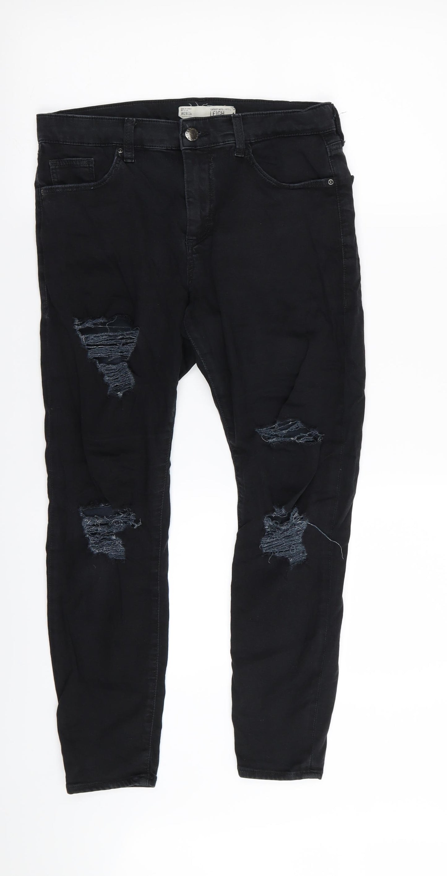 Topshop Womens Black   Skinny Jeans Size 28 in L28 in - RIPPED JEANS