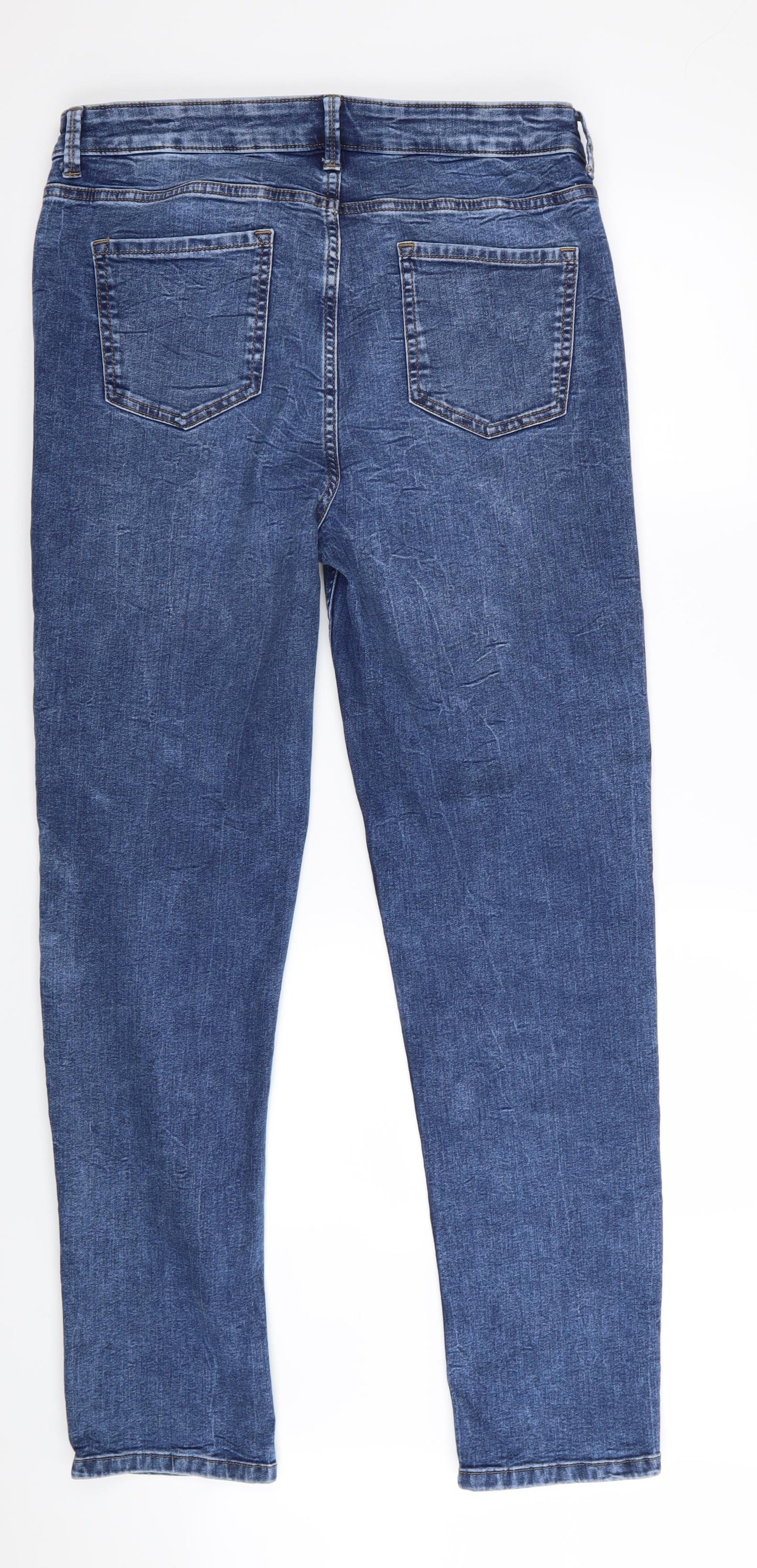 M&S Womens Blue   Straight Jeans Size 16 L32 in
