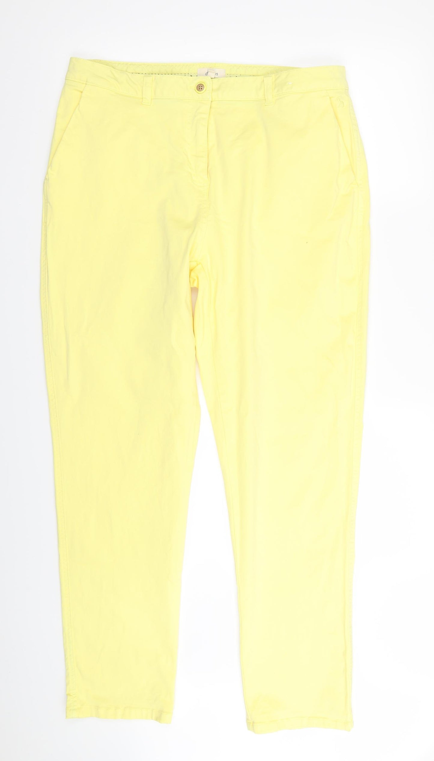 Joules Womens Yellow   Chino Trousers Size 16 L31 in