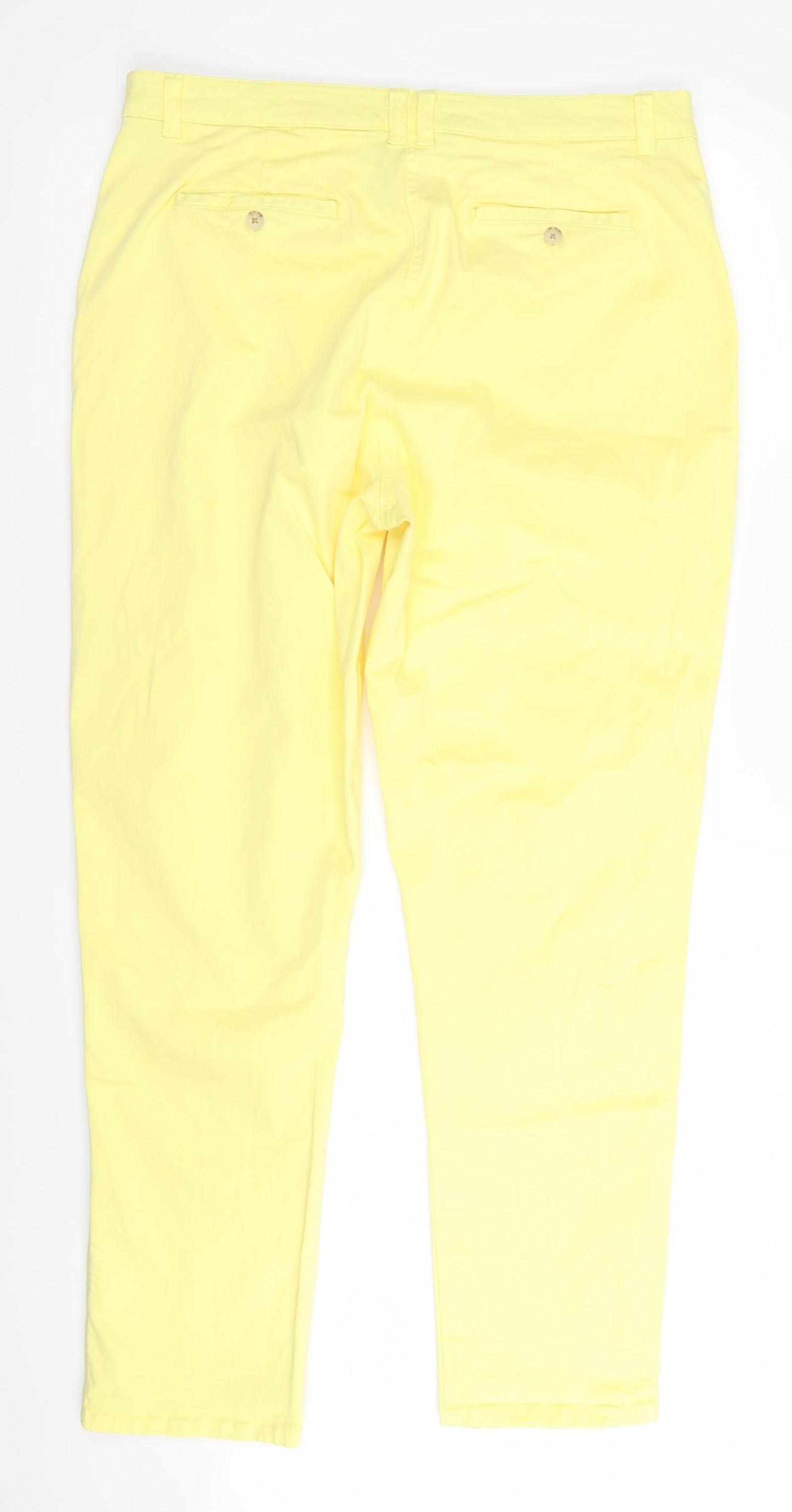 Joules Womens Yellow   Chino Trousers Size 16 L31 in