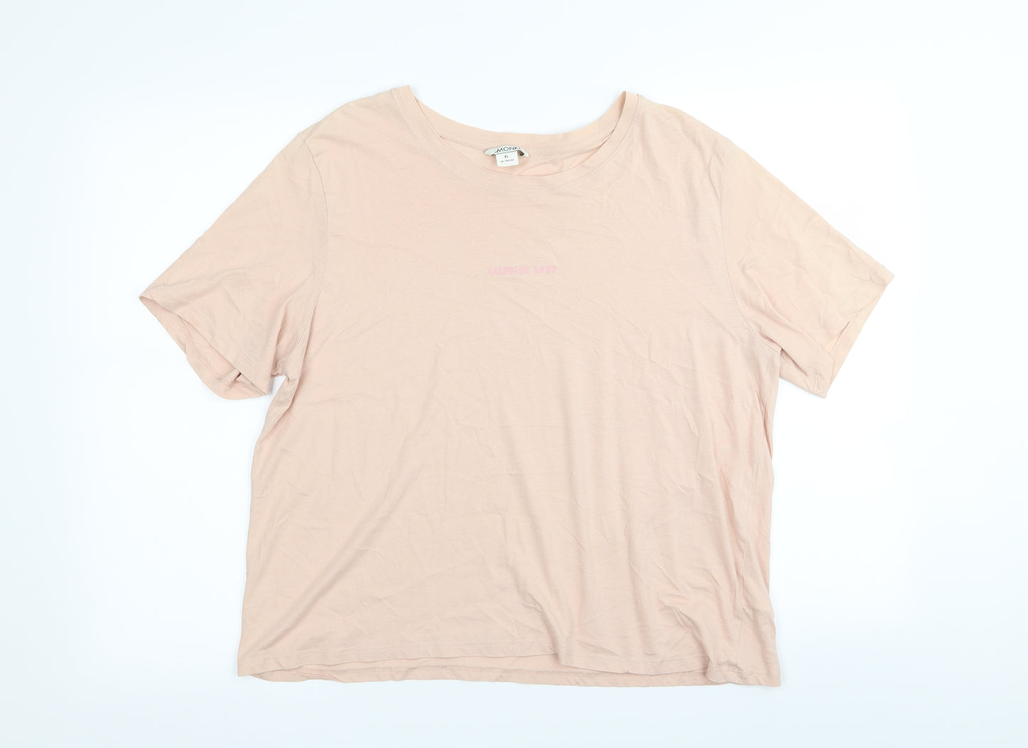 Monkl Womens Pink   Basic T-Shirt Size XL