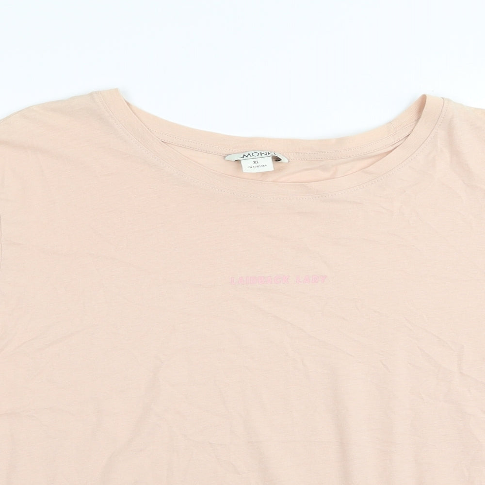 Monkl Womens Pink   Basic T-Shirt Size XL