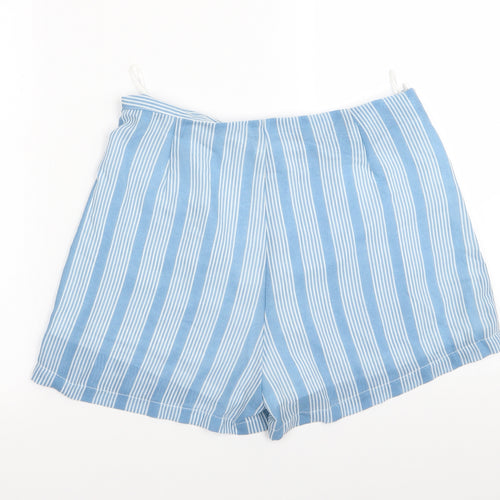 Preworn Womens Blue Striped  Hot Pants Shorts Size L