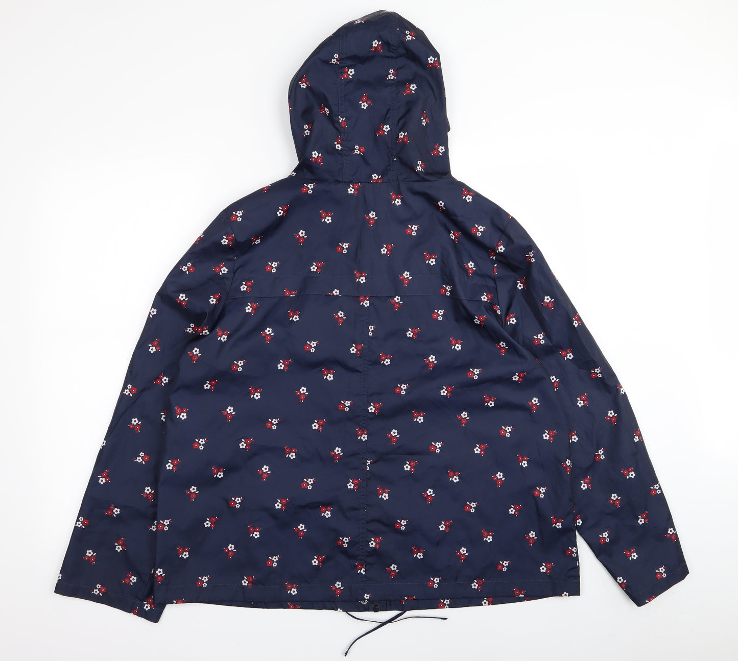 M&S Womens Blue Floral  Rain Coat Coat Size L