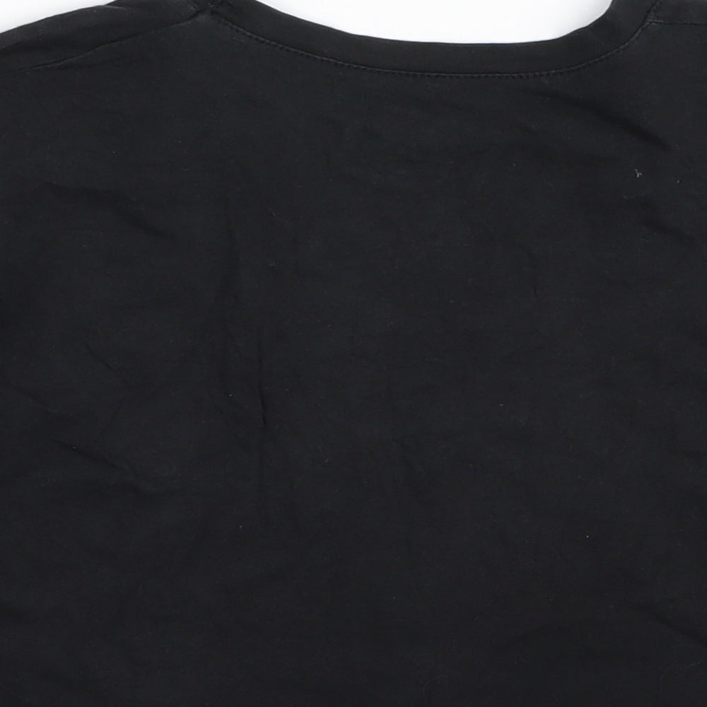 WE POP Girls Black   Basic T-Shirt Size 7-8 Years  - CROP