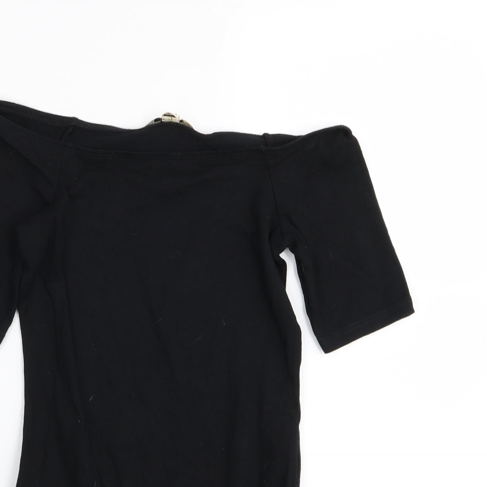 Miss Selfridge Womens Black   Bodysuit One-Piece Size 6