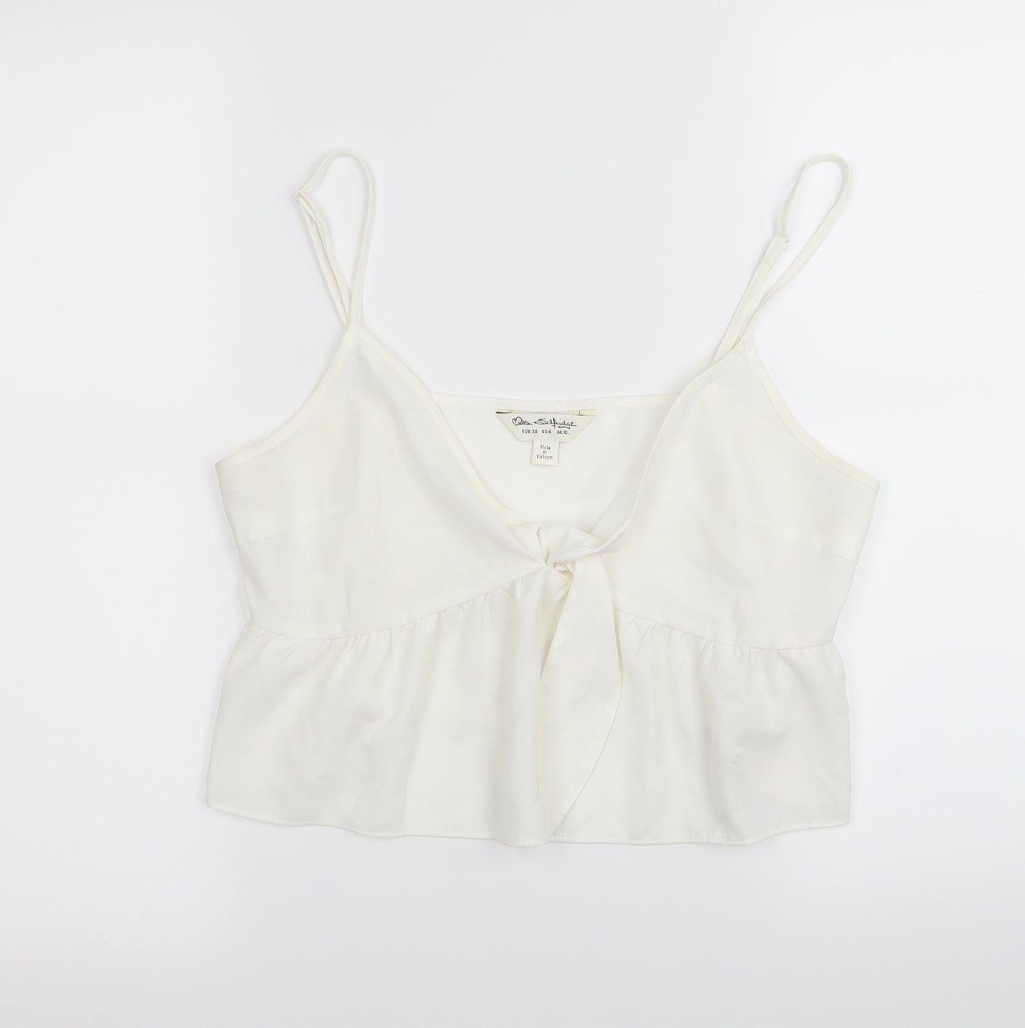 Miss Selfridge Womens White   Camisole Tank Size 10  - crop