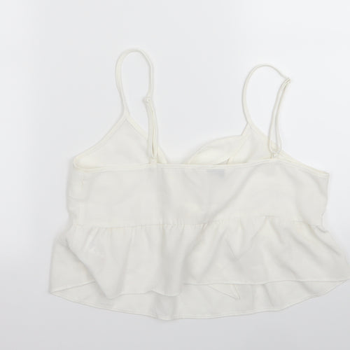 Miss Selfridge Womens White   Camisole Tank Size 10  - crop