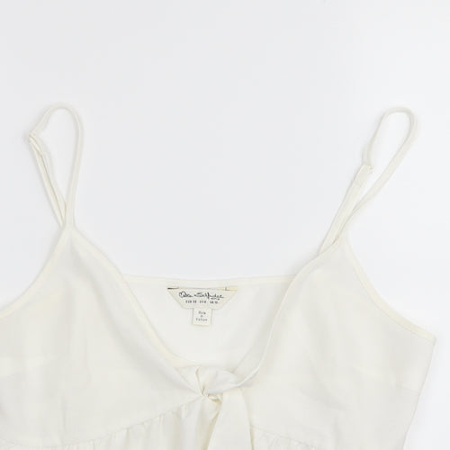 Miss Selfridge Womens White   Camisole Tank Size 10  - crop