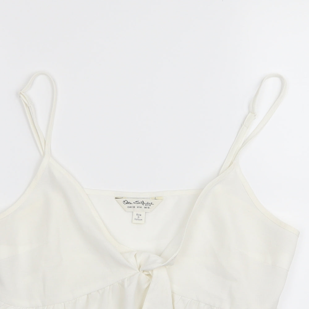 Miss Selfridge Womens White   Camisole Tank Size 10  - crop
