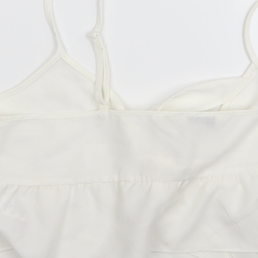 Miss Selfridge Womens White   Camisole Tank Size 10  - crop