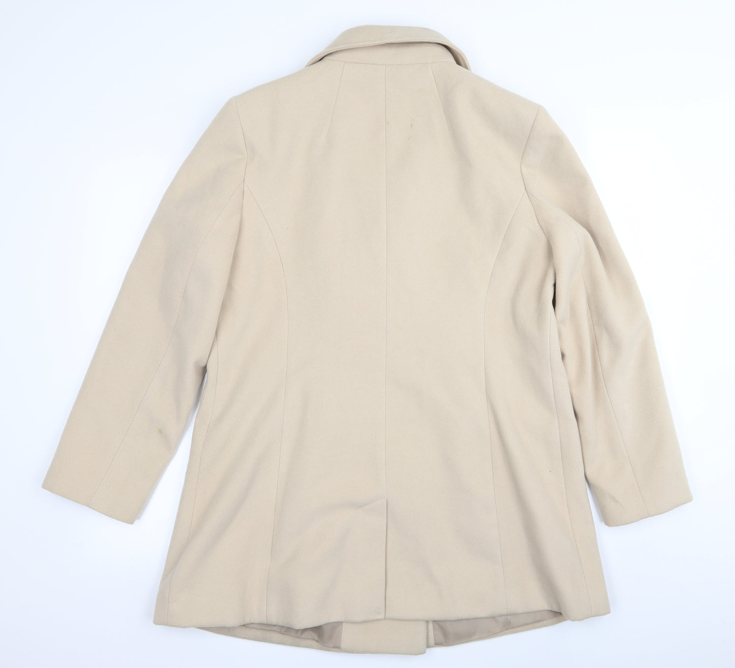 bm Collection Womens Beige   Overcoat Coat Size 16