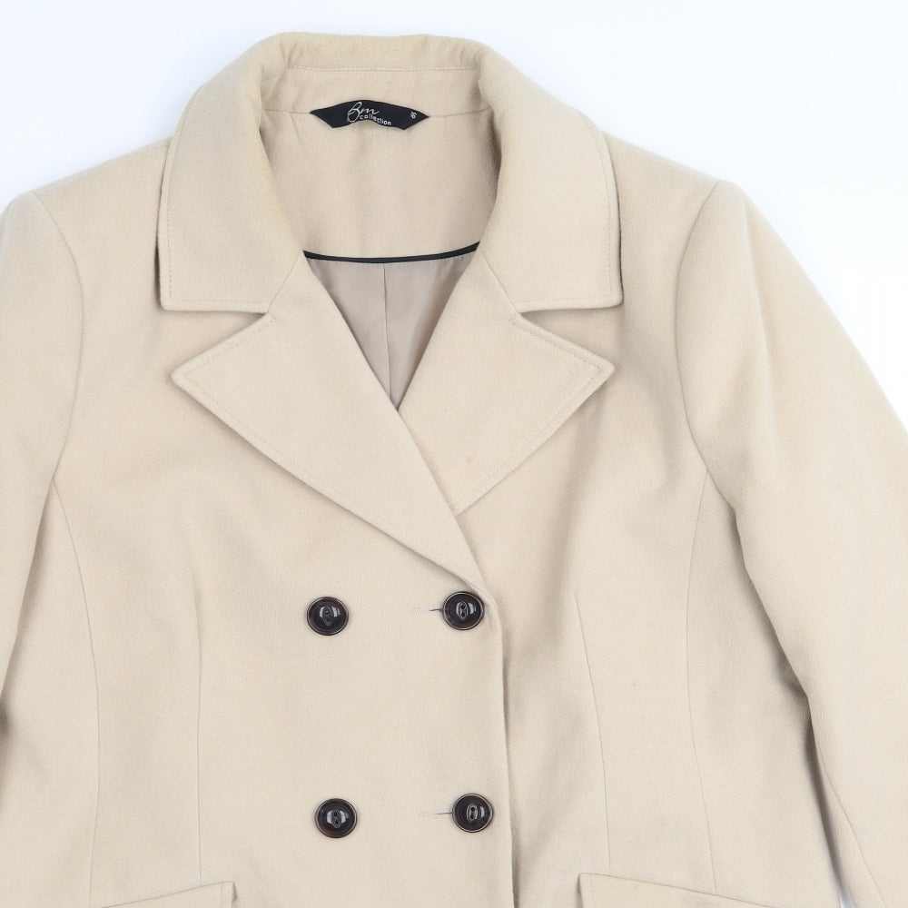 bm Collection Womens Beige   Overcoat Coat Size 16