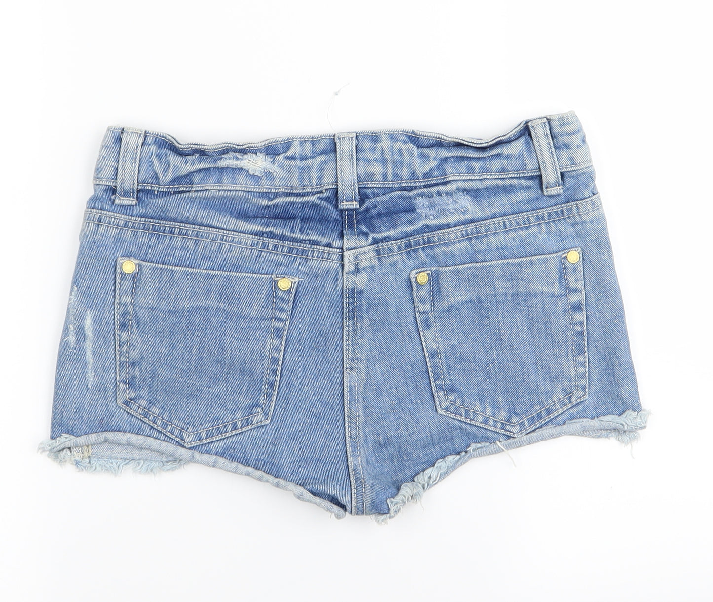 denim and co Womens Blue Geometric Denim Hot Pants Shorts Size 8
