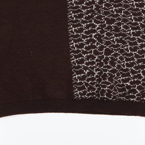 SheIn Womens Brown Geometric  Pullover Jumper Size S