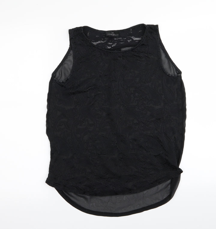 NEXT Womens Black Geometric  Basic Tank Size 10