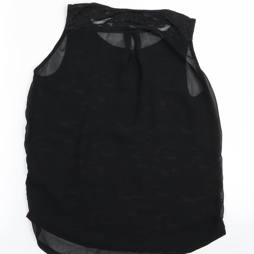 NEXT Womens Black Geometric  Basic Tank Size 10