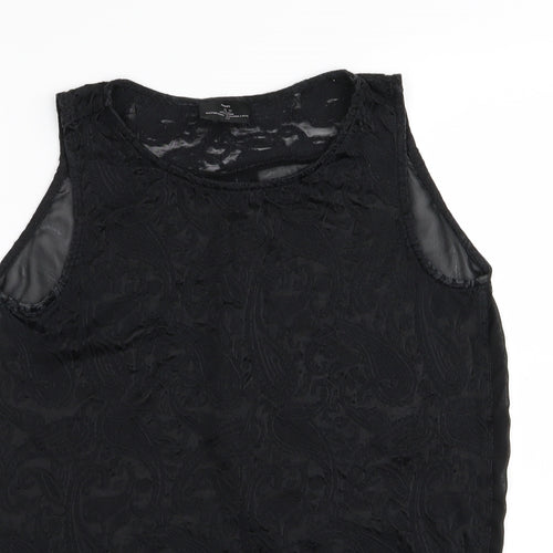 NEXT Womens Black Geometric  Basic Tank Size 10
