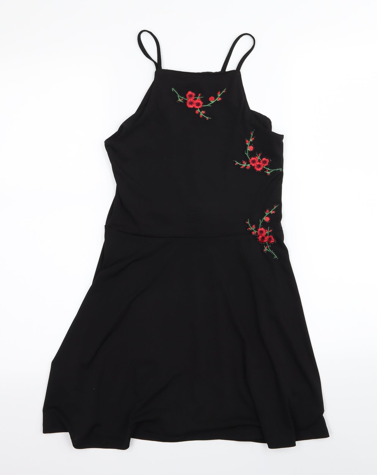 New Look Girls Black Floral  Fit & Flare  Size 10-11 Years