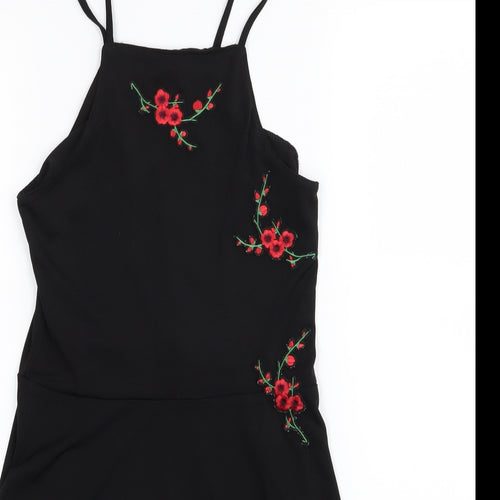 New Look Girls Black Floral  Fit & Flare  Size 10-11 Years