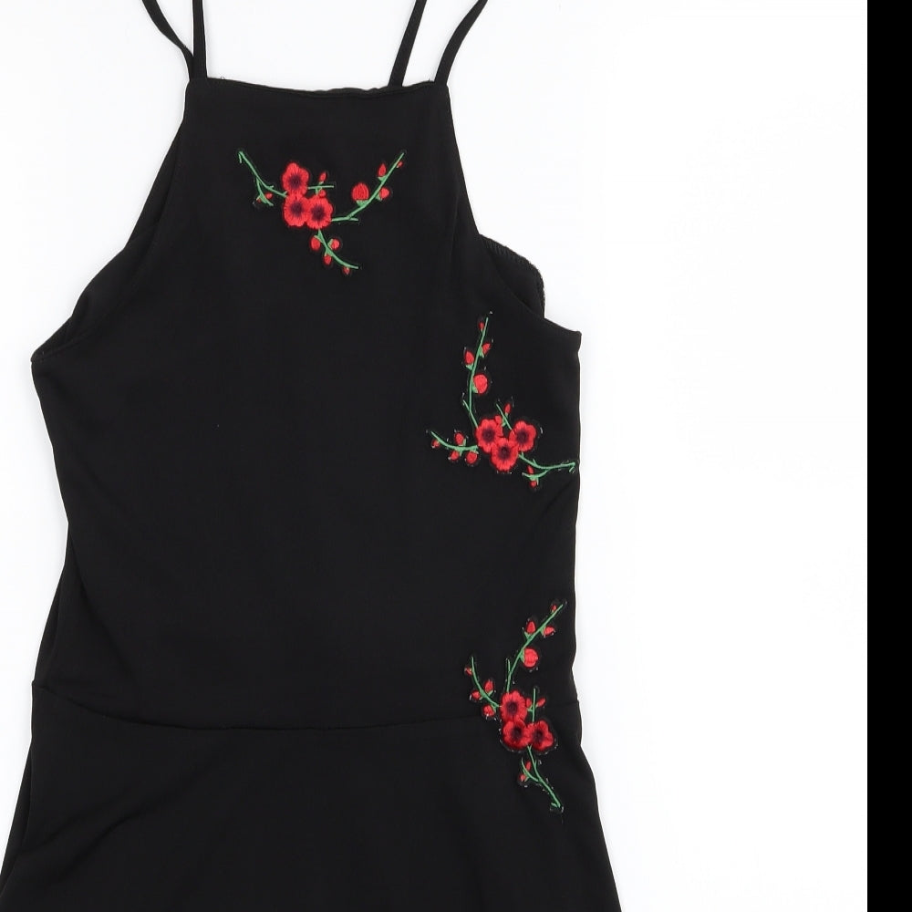 New Look Girls Black Floral  Fit & Flare  Size 10-11 Years
