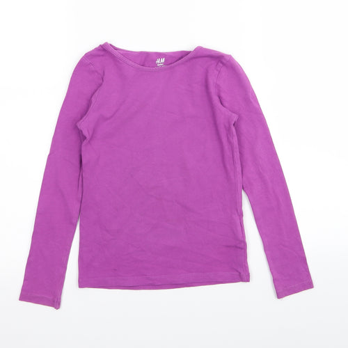 H&M Girls Purple   Basic T-Shirt Size 7-8 Years
