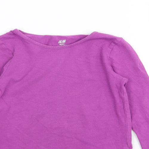 H&M Girls Purple   Basic T-Shirt Size 7-8 Years
