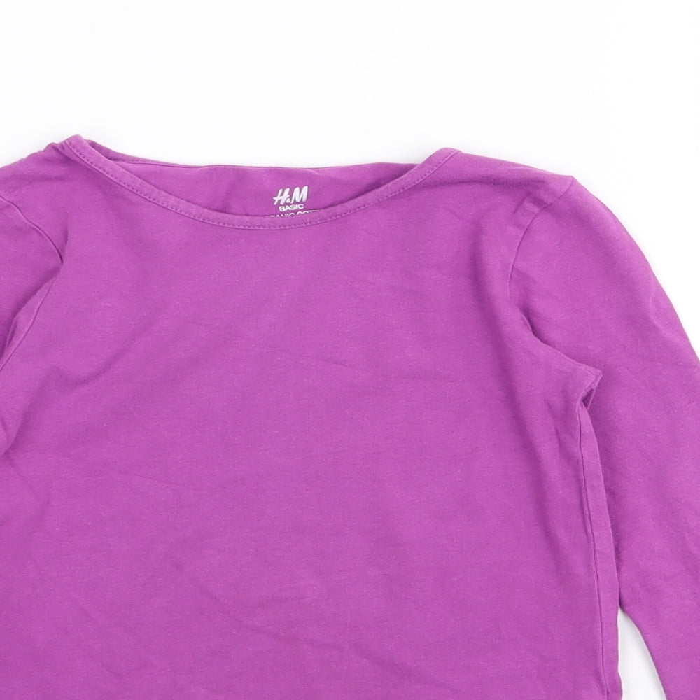 H&M Girls Purple   Basic T-Shirt Size 7-8 Years