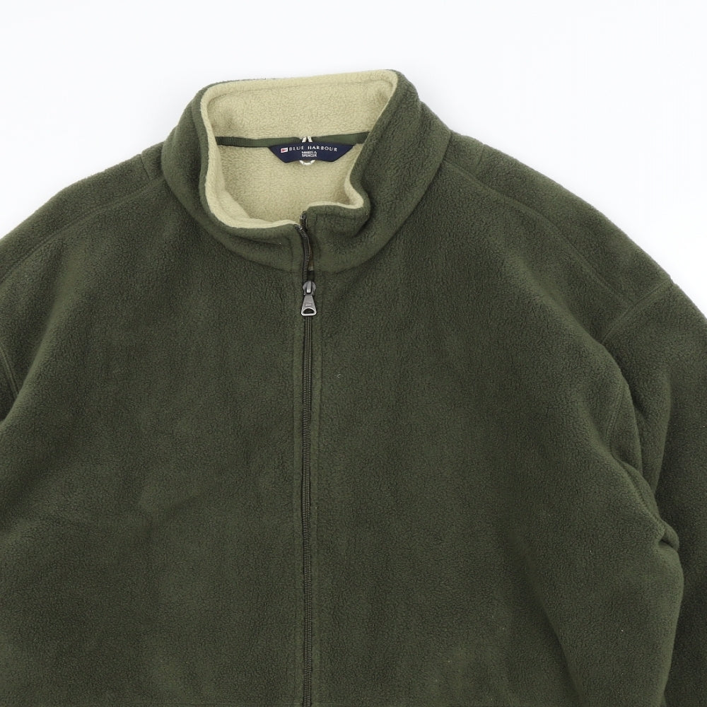 M&S Mens Green   Full Zip Jumper Size XL