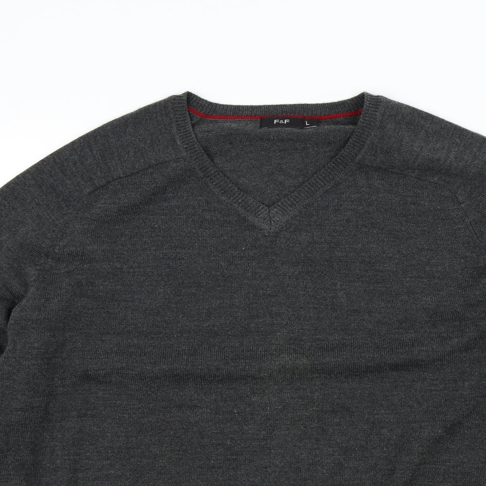 F&F Mens Grey   Pullover Jumper Size L