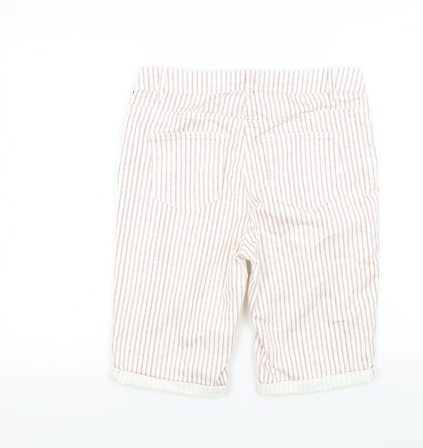 Papaya Womens Beige Striped  Bermuda Shorts Size 12
