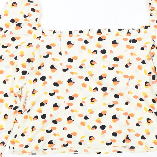 River Island Womens Multicoloured Colourblock  Basic Blouse Size 12  - Frill Detail