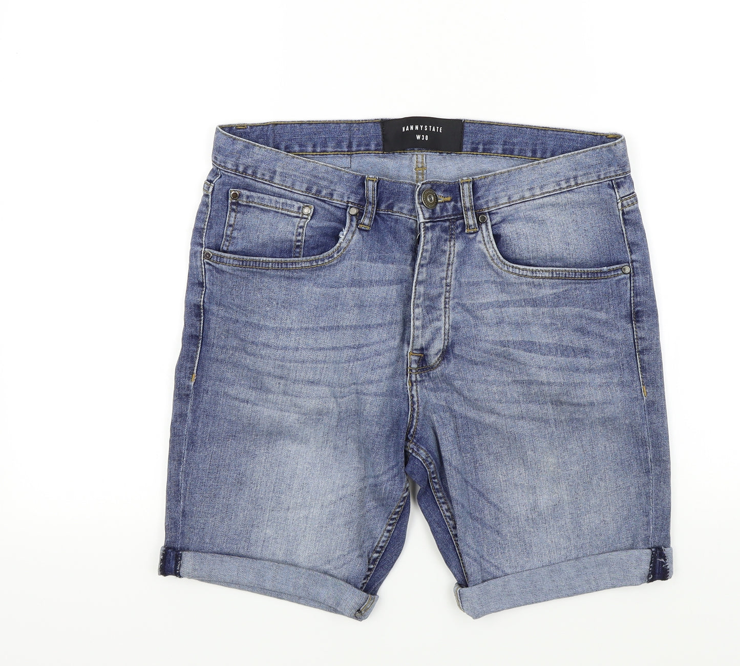Nanny State Womens Blue Colourblock  Bermuda Shorts Size 30